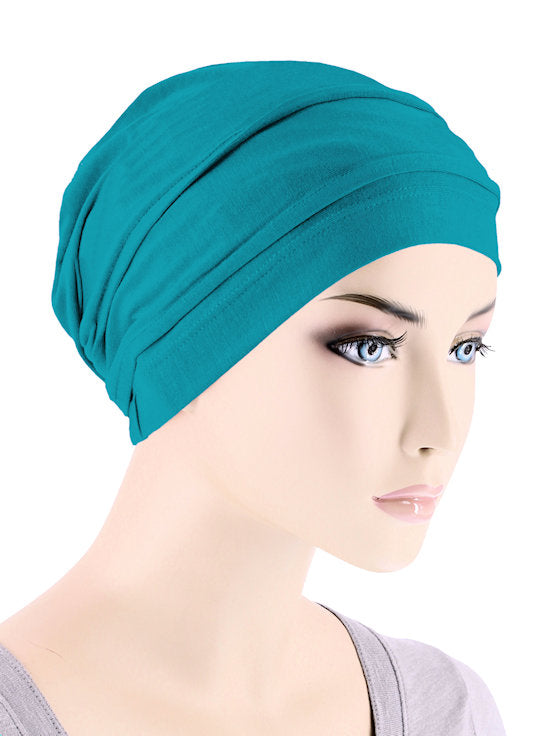 Bamboo Pleated Cap Light Teal