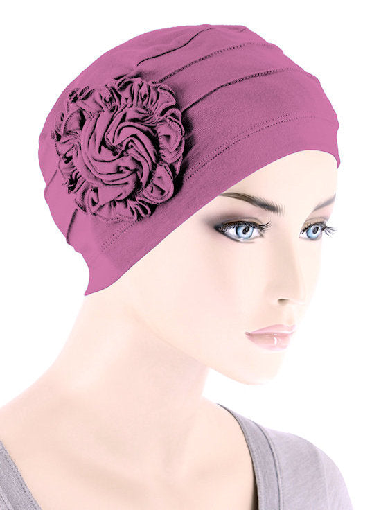 Bamboo Pleated Sunflower Cap Rose Pink
