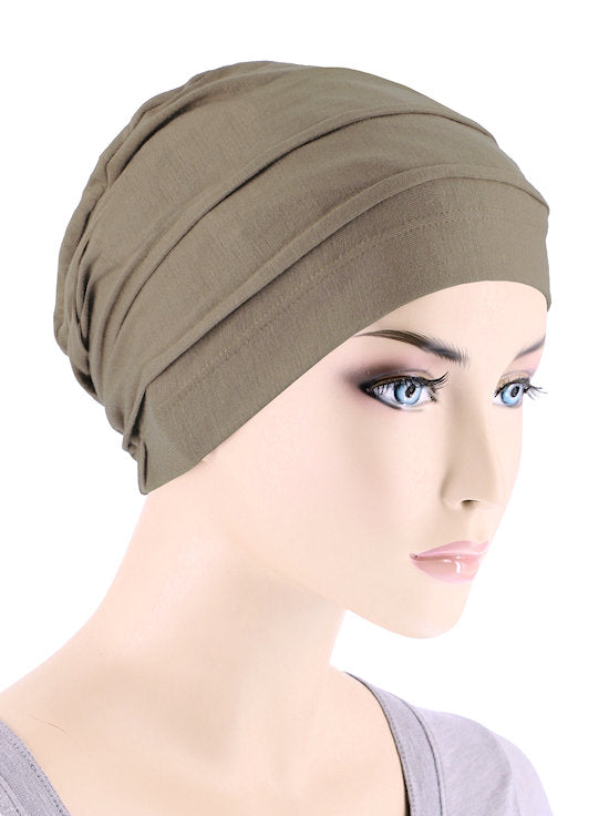Bamboo Pleated Cap Coco Brown