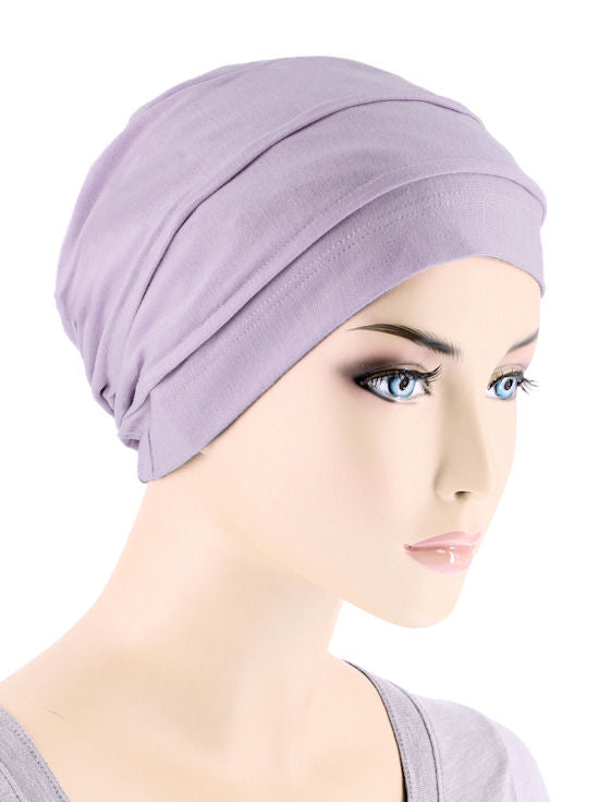 Bamboo Pleated Cap Lilac