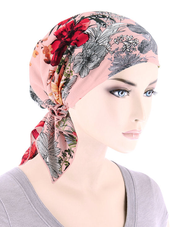 Shorty Scarf Pink Floral Blossom