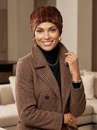 Abbey Cap Cozy Plush Sequin Cinnamon Spice