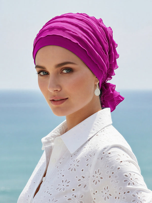 Abbey Cap Ruffle Magenta