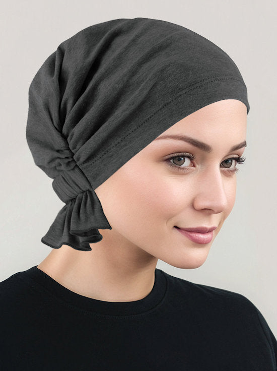 Abbey Cap Charcoal Gray Cotton Knit