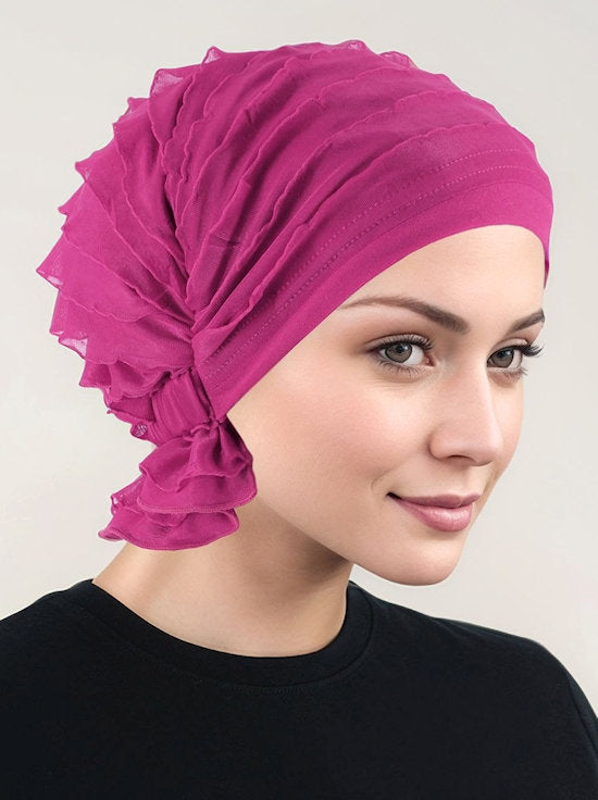Abbey Cap Ruffle Hot Pink