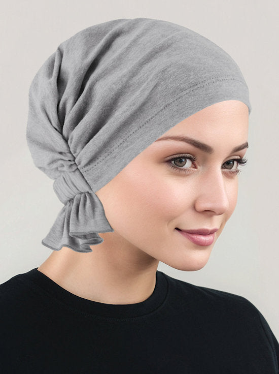 Abbey Cap Heather Gray Cotton Knit