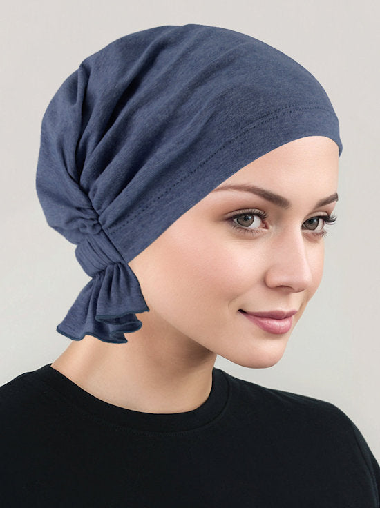 Abbey Cap Medium Denim Cotton Knit