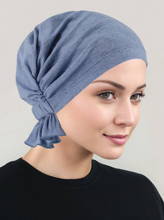 Abbey Cap Light Denim Cotton Knit