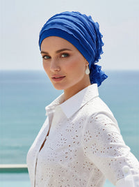 Abbey Cap Ruffle Royal Blue