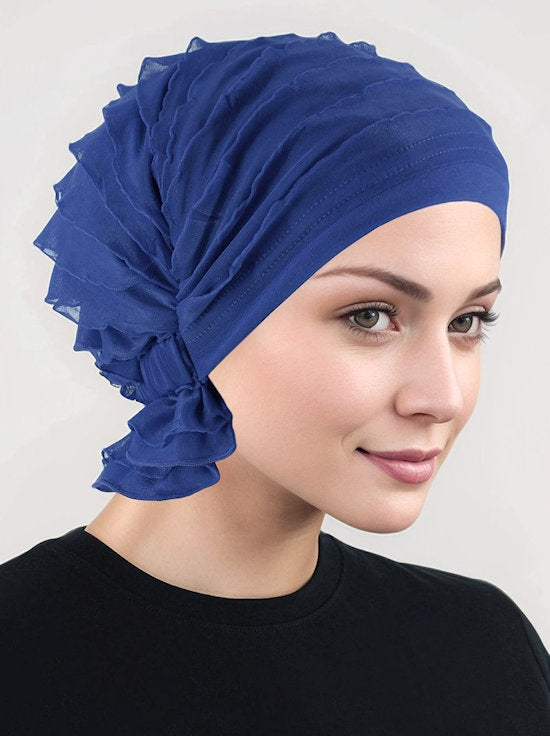 Abbey Cap Ruffle Royal Blue