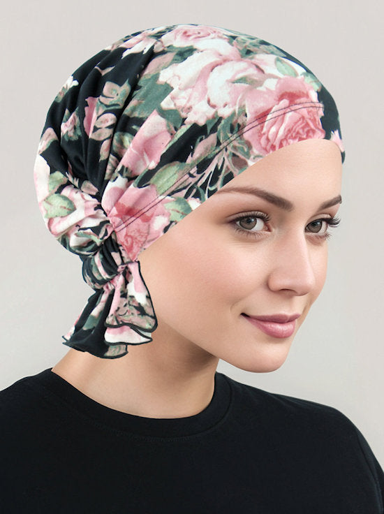 Abbey Cap Blush Pink Rose Floral