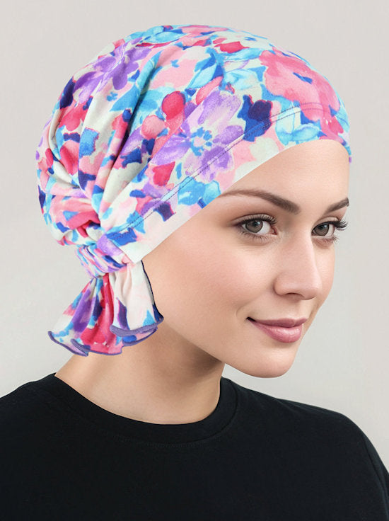 Abbey Cap Pink Blue Floral