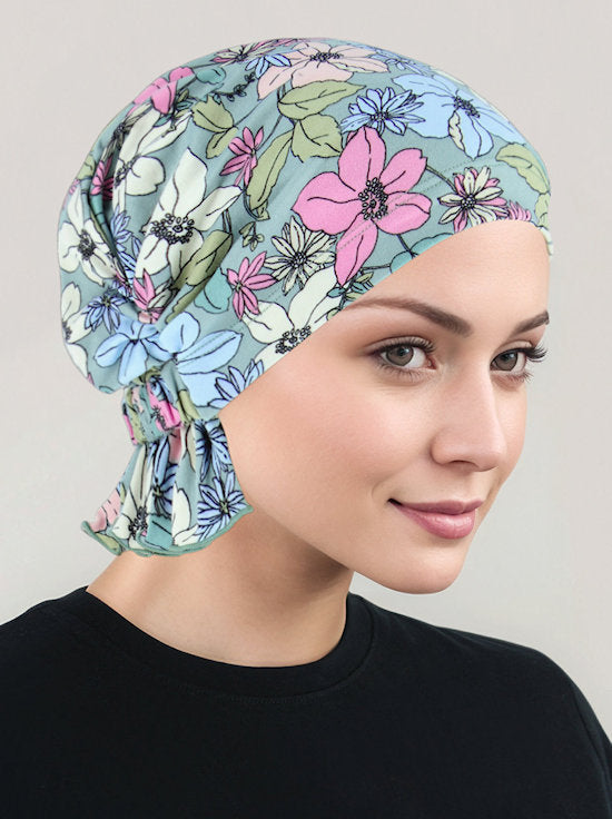Abbey Cap Sage Pink Floral