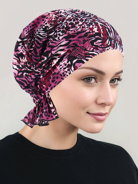 Abbey Cap Animal Wild Berry Pink Ribbon