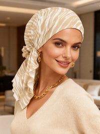 Bella Scarf Beige Watercolor Stripe