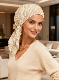 Bella Scarf Beige Watercolor Stripe