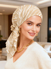 Bella Scarf Beige Watercolor Stripe