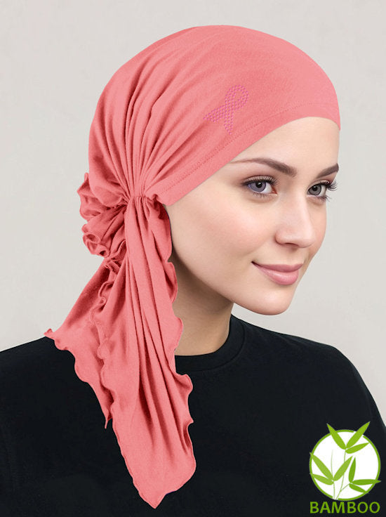 Bella Scarf Bamboo Coral Pink Pink Ribbon