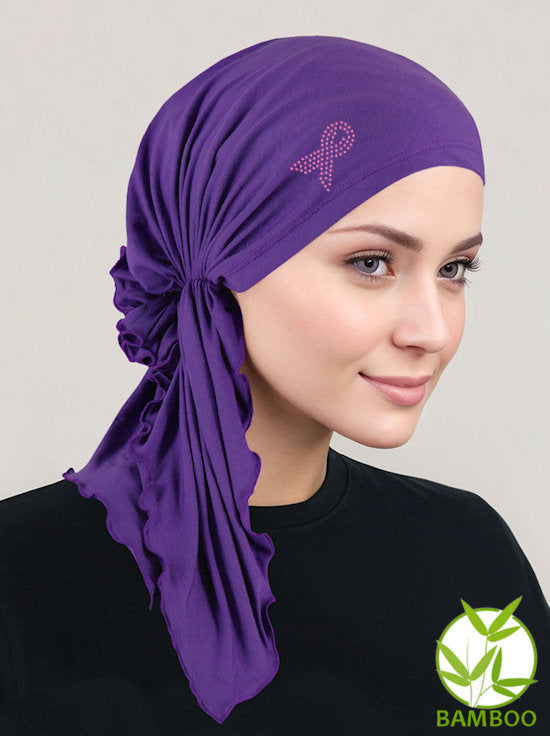 Bella Scarf Bamboo Purple Pink Ribbon