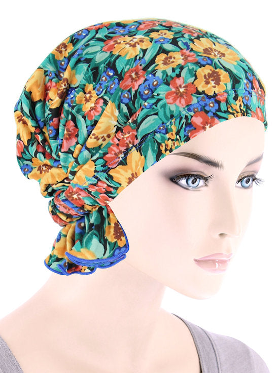 Abbey Cap Yellow Green Spring Floral