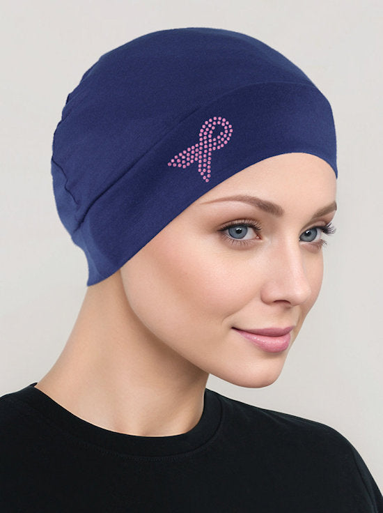 Pink Ribbon Essential Cap Navy Blue