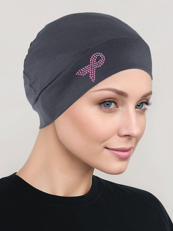 Pink Ribbon Essential Cap Charcoal Gray