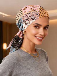 Fashion Scarf Pink Floral Patchwork