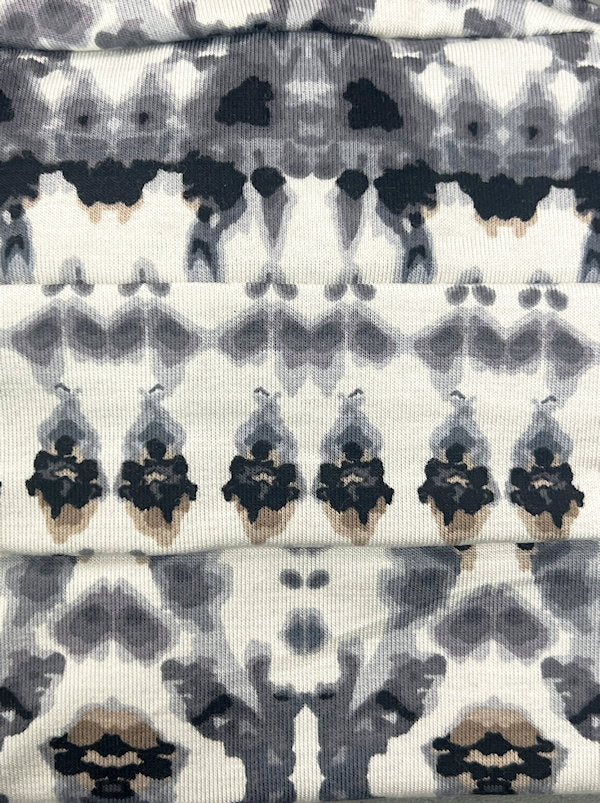 Cloche Cap Gray Geometric