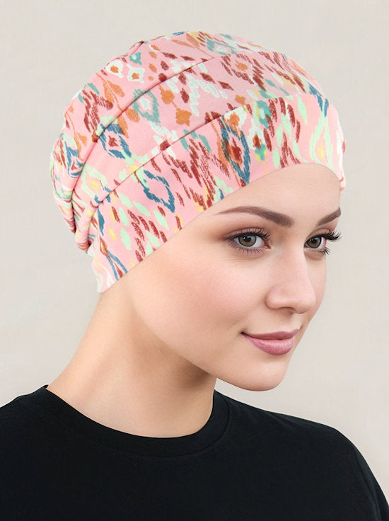 Cloche Cap Pink Tribal