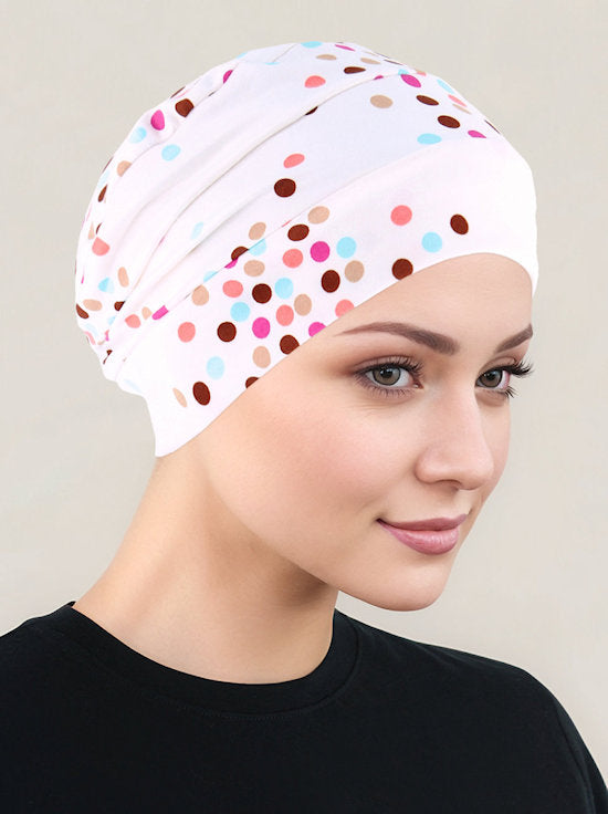 Cloche Cap Ivory Ditzy Dot