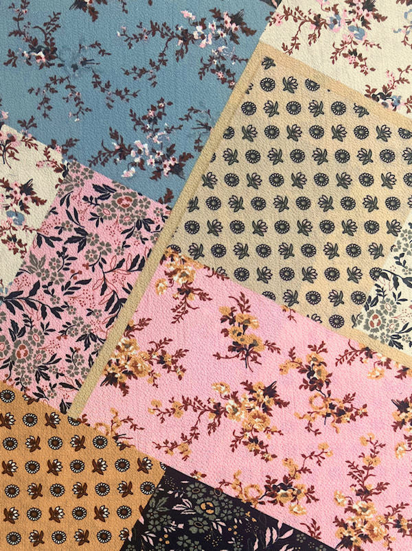 Shorty Scarf Pink Floral Patchwork