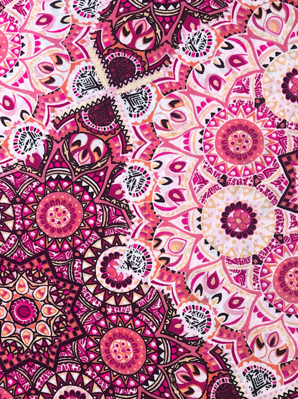 Shorty Scarf Pink Medallion