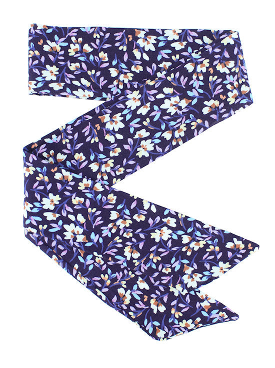 Headband Sash Navy Ditsy Floral