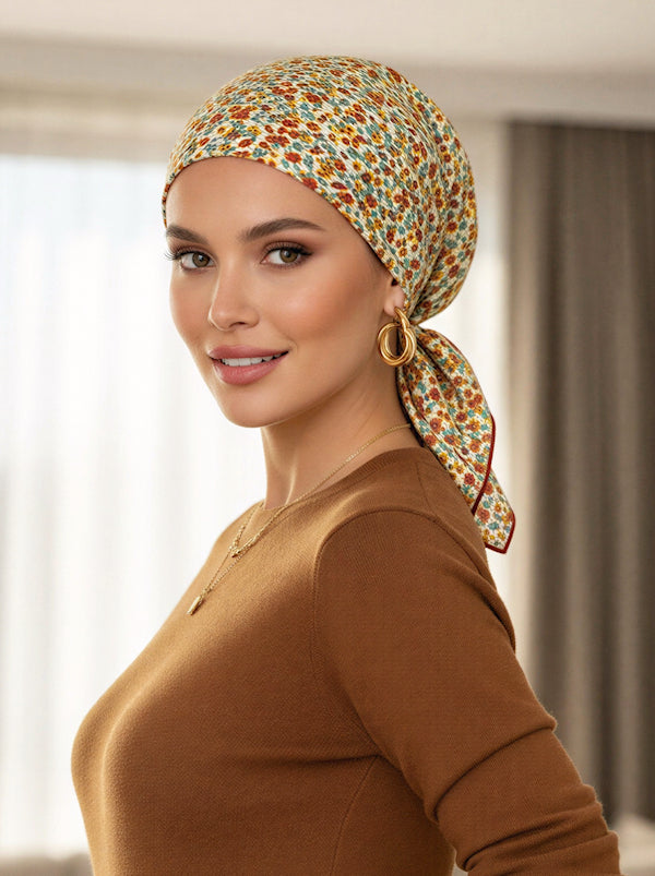 Shorty Scarf Yellow Dainty Floral