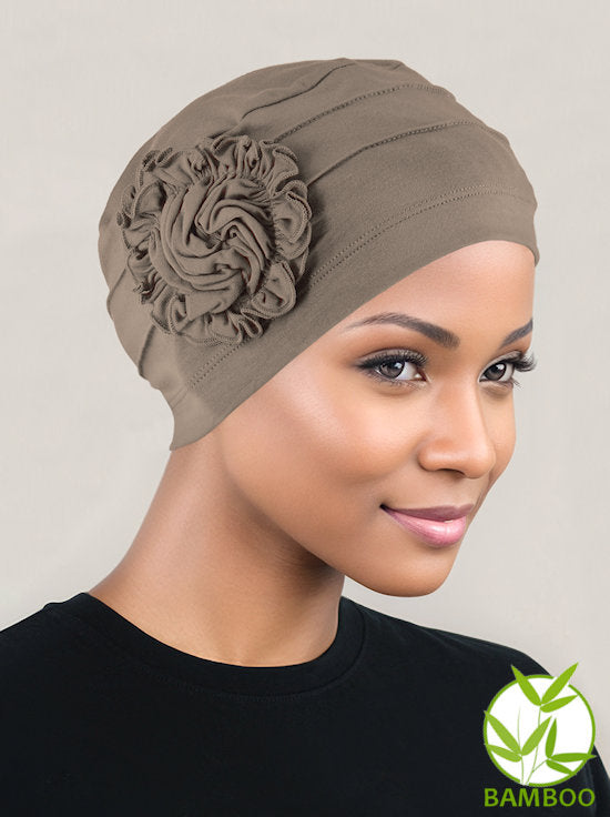 Bamboo Pleated Sunflower Cap Coco Brown