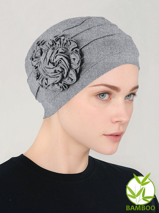 Bamboo Pleated Sunflower Cap Heather Gray