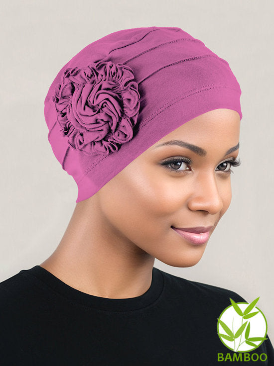 Bamboo Pleated Sunflower Cap Rose Pink