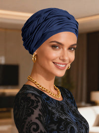 Bamboo Twisty Turban Navy Blue