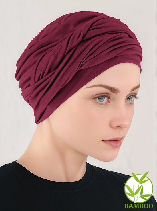 Bamboo Twisty Turban Burgundy
