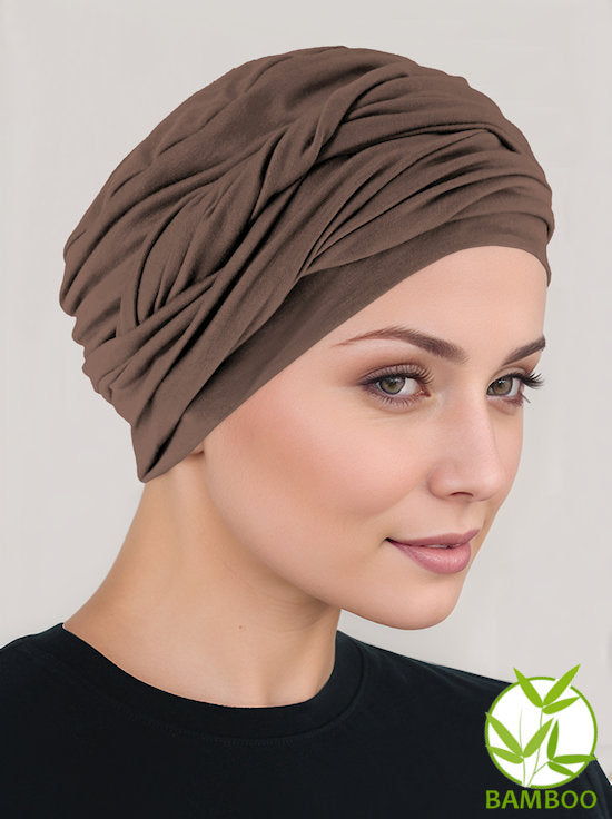 Bamboo Twisty Turban Brown Cedar