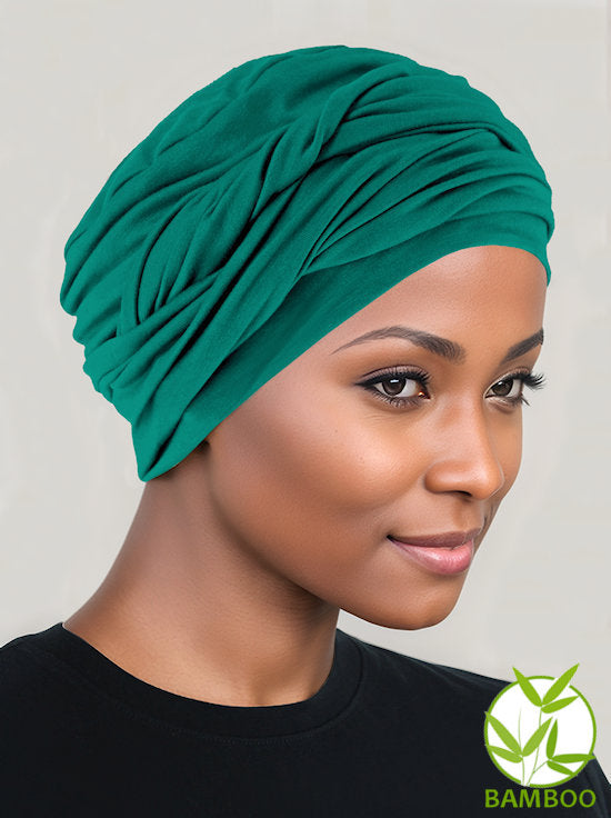 Bamboo Twisty Turban Emerald Green