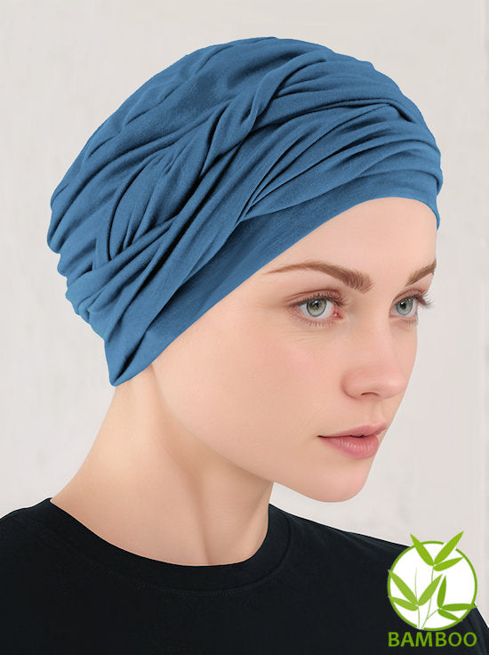 Bamboo Twisty Turban Indigo Blue