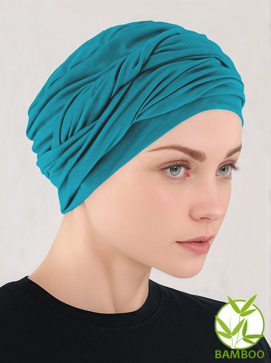 Bamboo Twisty Turban Light Teal