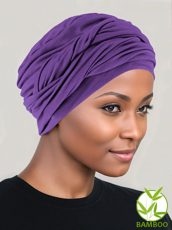 Bamboo Twisty Turban Purple