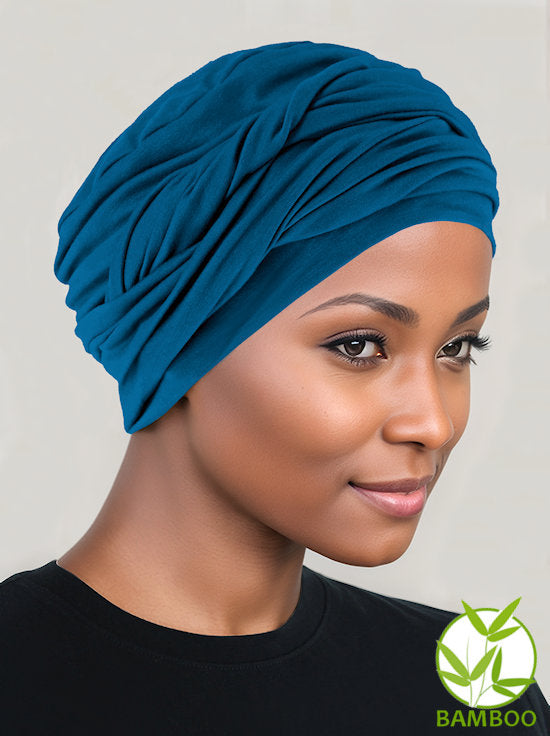 Bamboo Twisty Turban Teal Blue