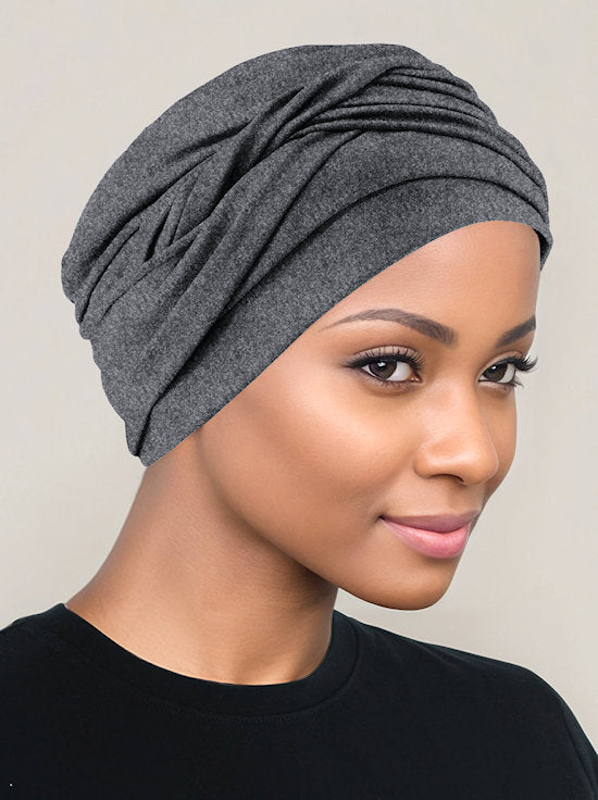 Twisty Turban Buttery Soft Charcoal Gray