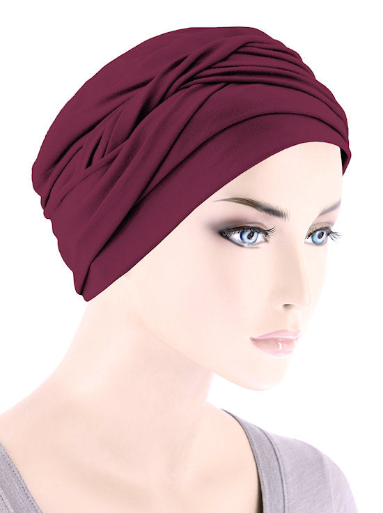 Twisty Turban Buttery Soft Burgundy