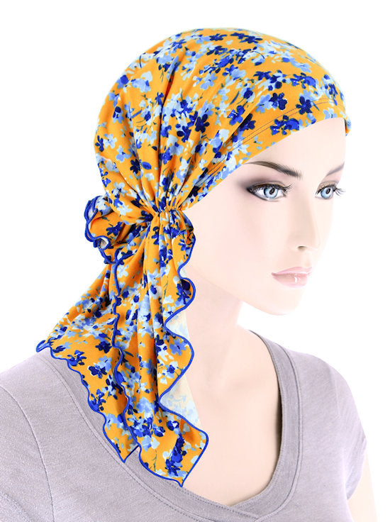 Bella Scarf Blue Amber Floral