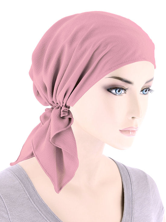 Foulard / Hijab Extensible Imprimé Ruban Rose - Pour Femme, Perte De Cheveux, Cancer - Taille Unique 58 Cm