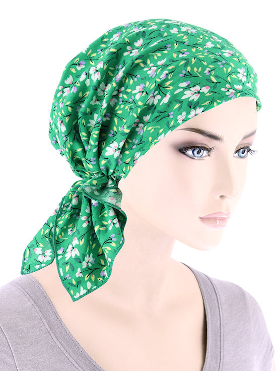 Shorty Scarf Green Ditsy Floral